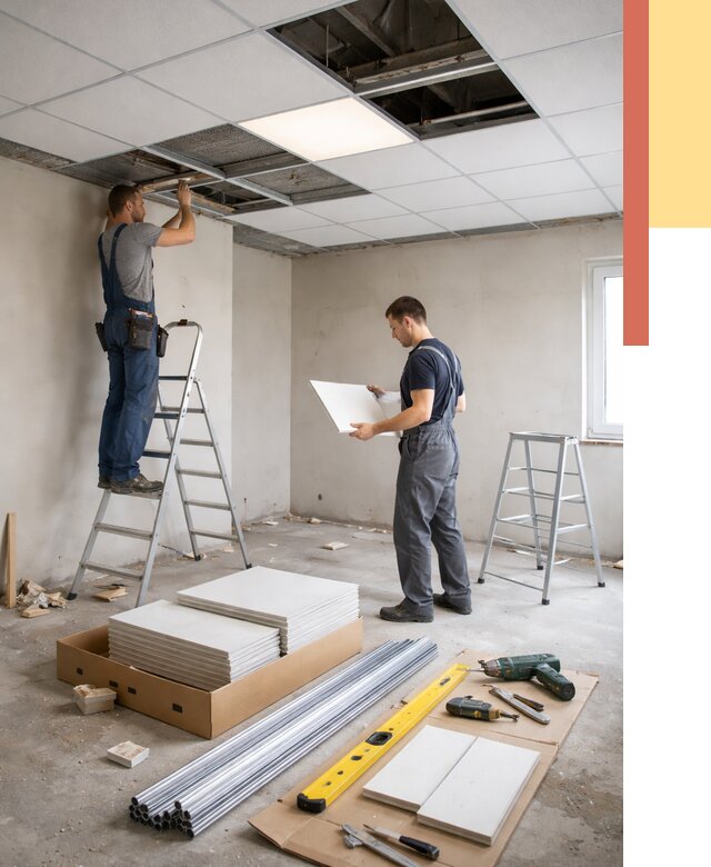 Монтаж потолка армстронг в Шатуре от 4610 руб/м2 — быстрая установка под ключ | ОТДЕЛОЧНИК-Штр