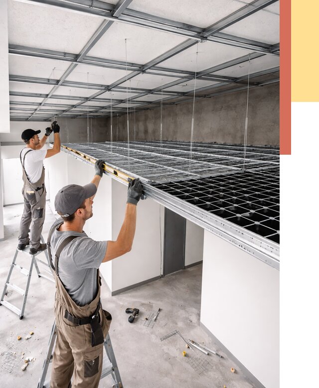 Монтаж потолка грильято в Шатуре от 461 руб./м² — быстрая сборка под ключ | ОТДЕЛОЧНИК-Штр