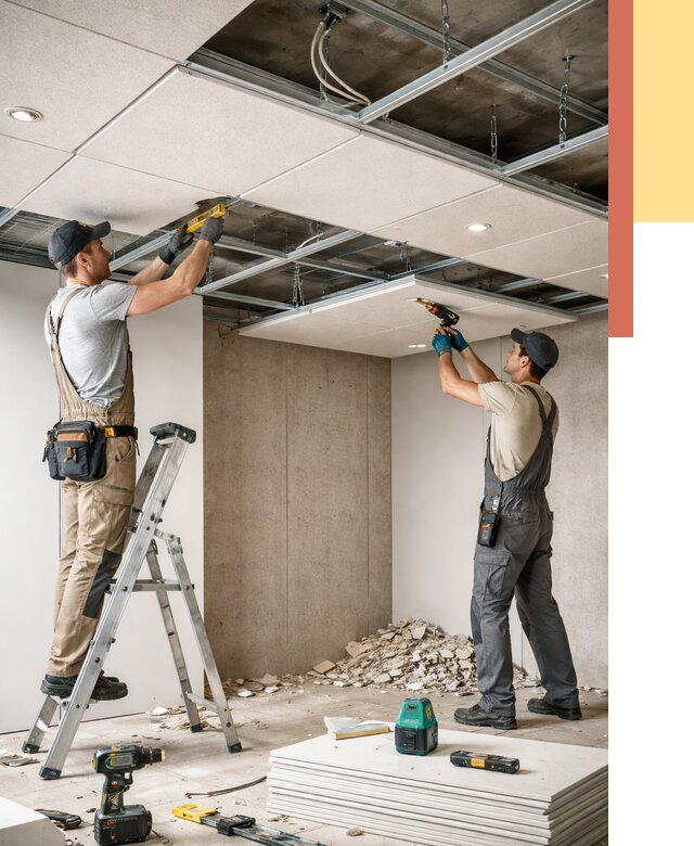 Монтаж акустического потолка в Шатуре от 6659 руб/м2 — быстро и недорого | ОТДЕЛОЧНИК-Штр