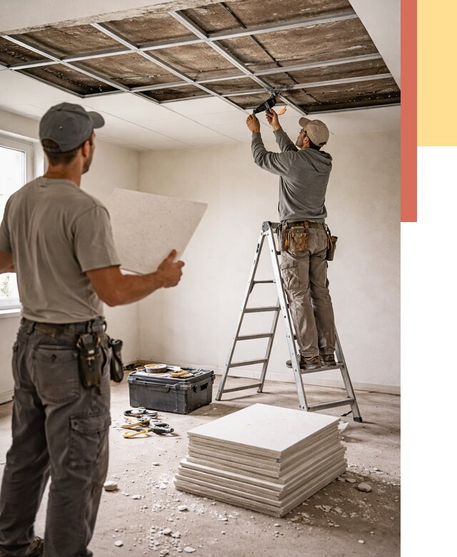 Замена плит подвесного потолка в Шатуре от 1793 руб. быстро и недорого | ОТДЕЛОЧНИК-Штр