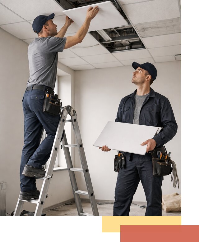 Обслуживание подвесного потолка в Шатуре — ремонт и чистка