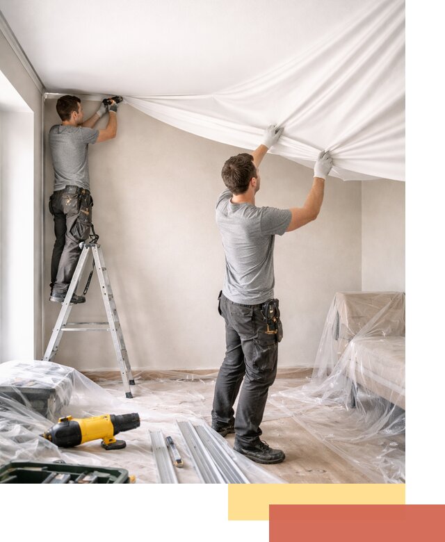 Монтаж тканевого натяжного потолка в Шатуре недорого и быстро