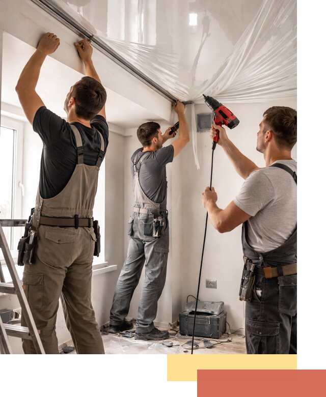 Монтаж глянцевого натяжного потолка в Шатуре быстро и качественно