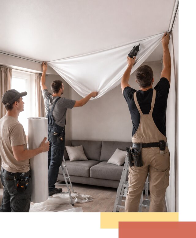 Монтаж сатинового натяжного потолка в Шатуре качественно и быстро