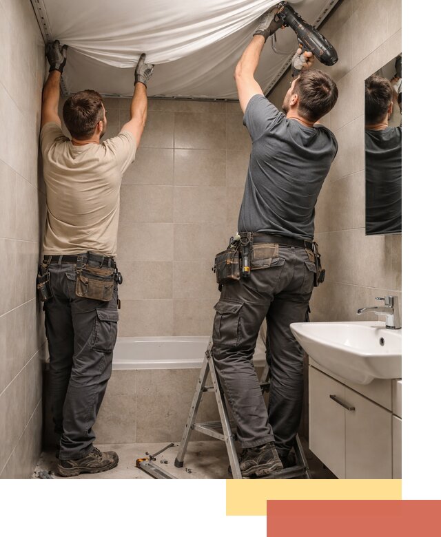 Монтаж натяжного потолка в ванной в Шатуре быстро и качественно