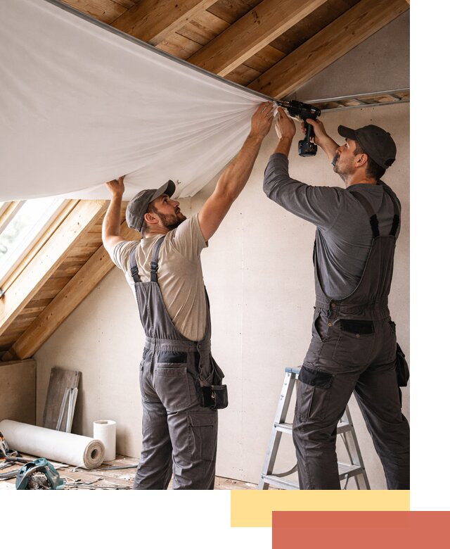 Монтаж натяжного потолка в мансарде в Шатуре