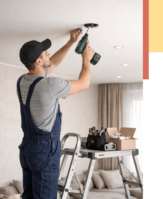 Установка и монтаж точечных светильников в натяжной потолок в Шатуре от 1844 руб. | ОТДЕЛОЧНИК-Штр