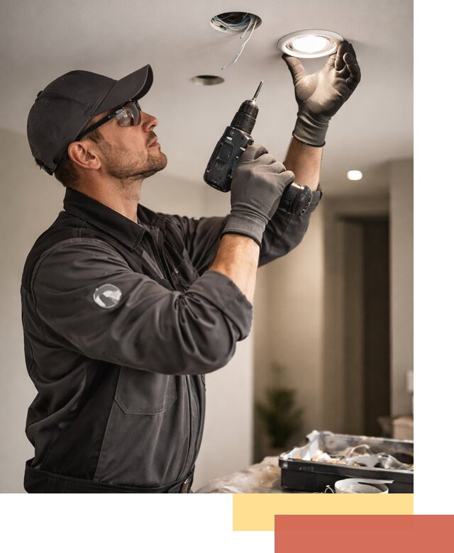 Установка точечных светильников в натяжной потолок в Шатуре