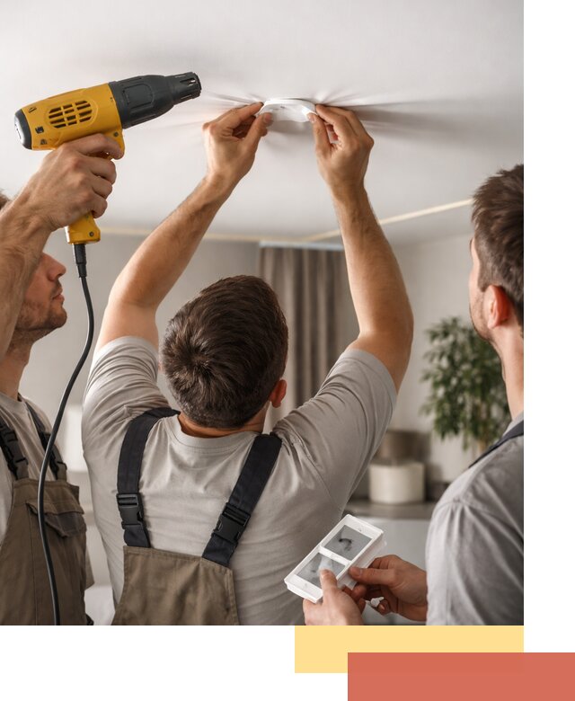 Ремонт прокола полотна натяжного потолка в Шатуре