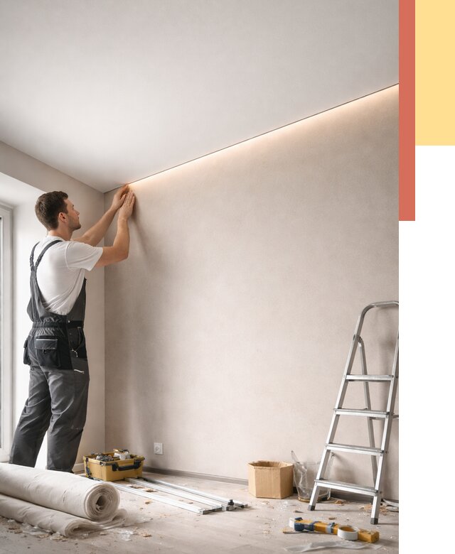 Теневые натяжные потолки в Шатуре от 8400 руб. под ключ | ОТДЕЛОЧНИК-Штр