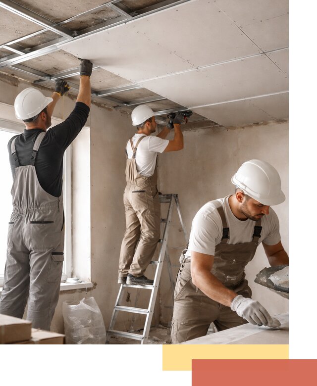 Одноуровневый потолок из гипсокартона в Шатуре — монтаж и отделка