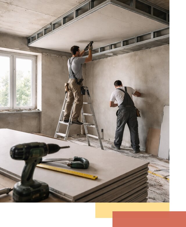 Двухуровневый потолок из гипсокартона в Шатуре