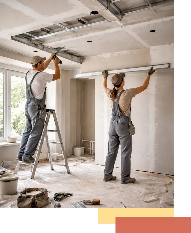 Монтаж многоуровневого потолка из гипсокартона в Шатуре