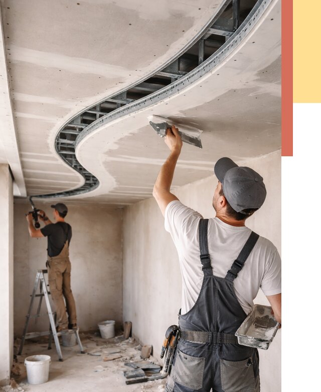 Криволинейный потолок из гипсокартона в Шатуре от 2151 руб./м2 | ОТДЕЛОЧНИК-Штр