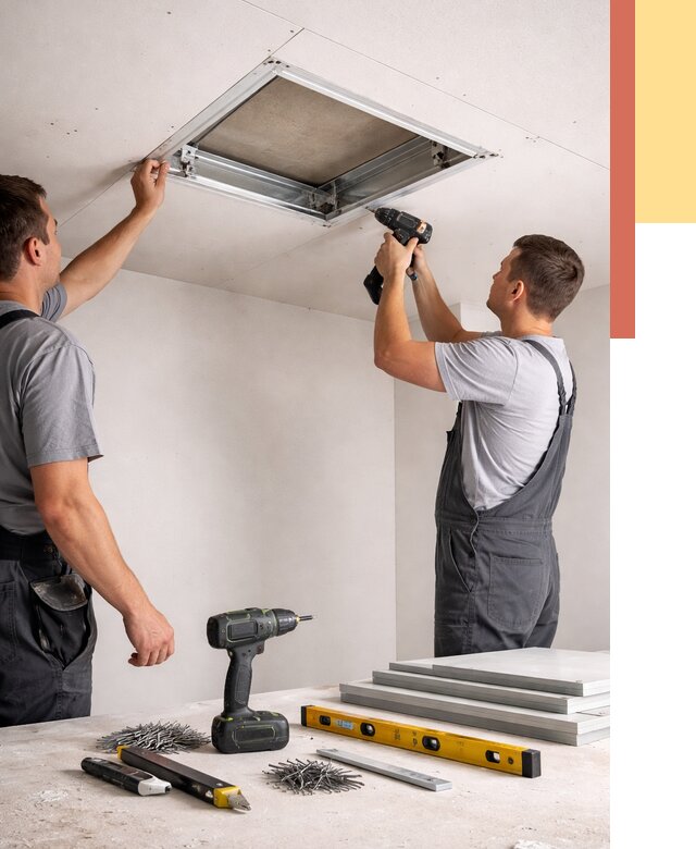 Установка люка в потолок ГКЛ в Шатуре от 2561 руб. под ключ | ОТДЕЛОЧНИК-Штр