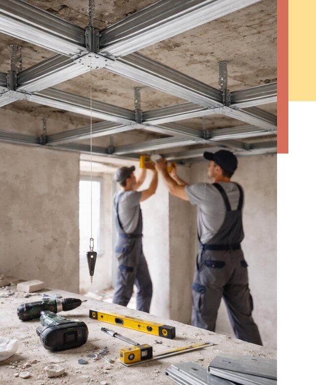 Монтаж каркаса потолка из профиля в Шатуре от 4610 руб. — услуги ОТДЕЛОЧНИК-Штр