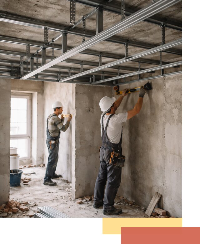 Монтаж каркаса потолка из профильного профиля в Шатуре