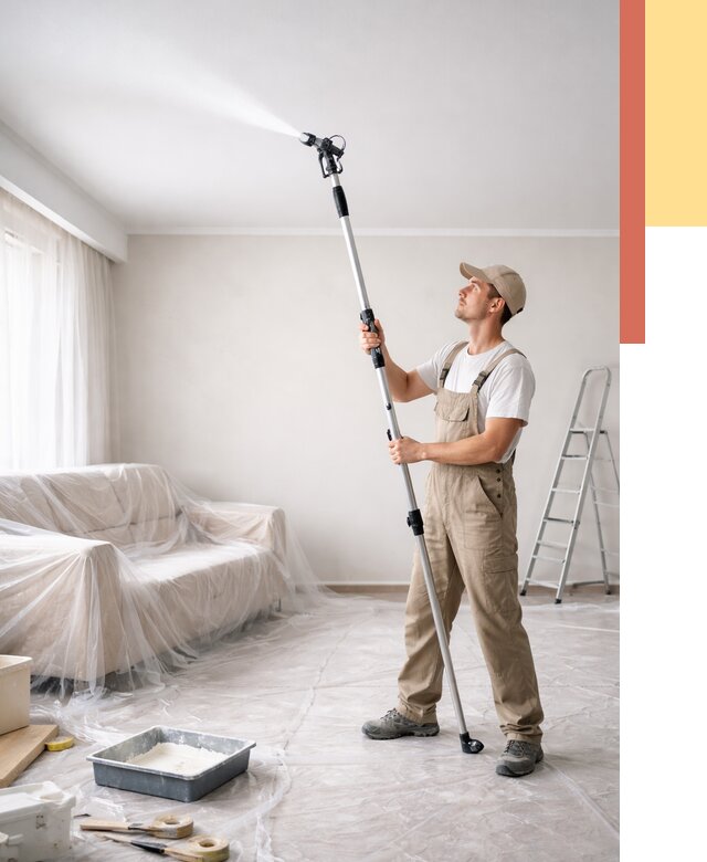 Покраска потолка краскопультом в Шатуре от 4610 руб. быстро и недорого | ОТДЕЛОЧНИК-Штр