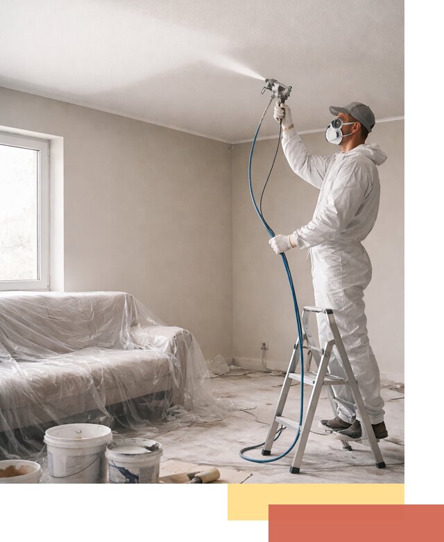 Покраска потолка краскопультом в Шатуре быстро и качественно