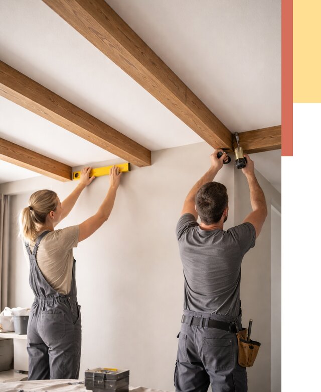 Монтаж декоративных балок на потолок в Шатуре от 4302 руб. — ОТДЕЛОЧНИК-Штр