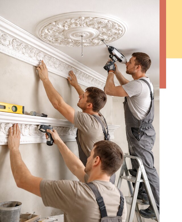 Монтаж лепнины на потолок в Шатуре от 3278 руб. быстро и недорого | ОТДЕЛОЧНИК-Штр